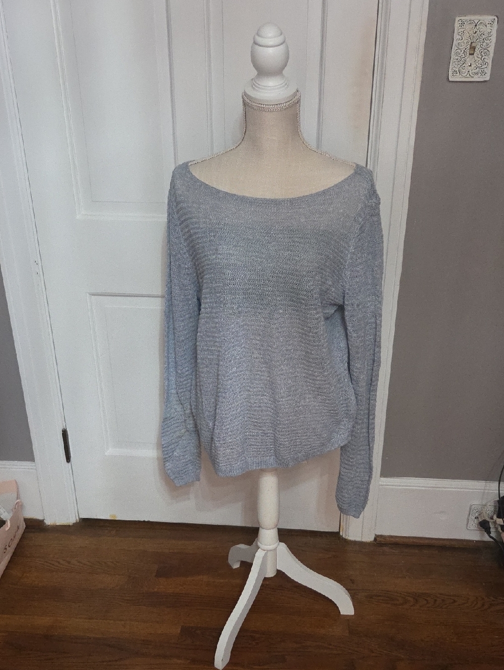 St. Tropez Light Blue Loose Knit Sweater/Swimsuit Coverup